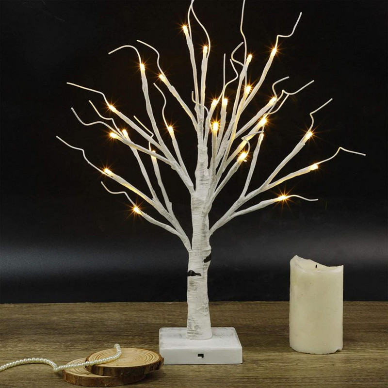 Lumină de noapte cu LED Mini brad de Crăciun Ghirlandă din sârmă de cupru Lampă pentru decorare pentru dormitor acasă pentru copii Lumină zână Iluminat de vacanță