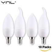 10 buc E14 LED Lumanare Bec 3W Lampada LED Lampa Interioare AC 220V 230V 240V LED Candelabru Alb Cald Rece Pentru Decorarea Casei