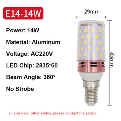 LEDROOM Kukorica Led Izzók AC220V-240V E14 Led Izzó 14W 18W Bombilla Világítás Otthoni Ledekhez Csövek Lámpák Dekoratív Spotlámpa