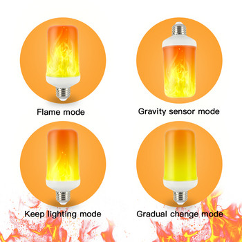 E14 E27 LED Flame Light Bulbs 4 Modes Party LED Flame Effect Light 85-265V Simulation Fire Lights Bulb KTV Festival Decor Garden