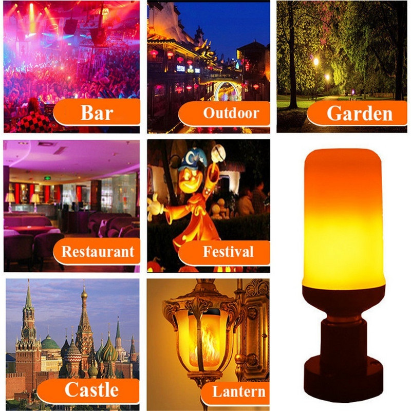 E14 E27 LED-leegiga lambipirnid 4 režiimiga peo LED leegiefektiga valgus 85-265 V simulatsioonitulede pirn KTV festivali aiakujundus