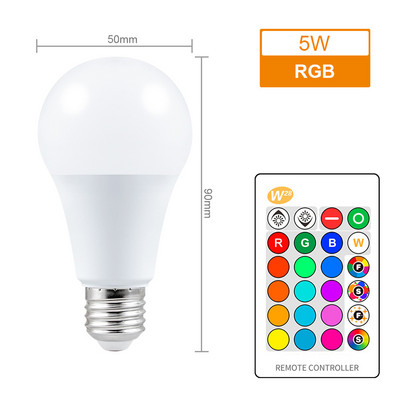 Lampă LED RGB colorată E27 5W RGB 10W 15W RGBW RGBW Lumină AC85-265V Lampara 16 culori Telecomandă Bombillas Led Decorare