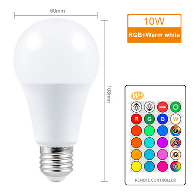 Lampă LED RGB colorată E27 5W RGB 10W 15W RGBW RGBW Lumină AC85-265V Lampara 16 culori Telecomandă Bombillas Led Decorare