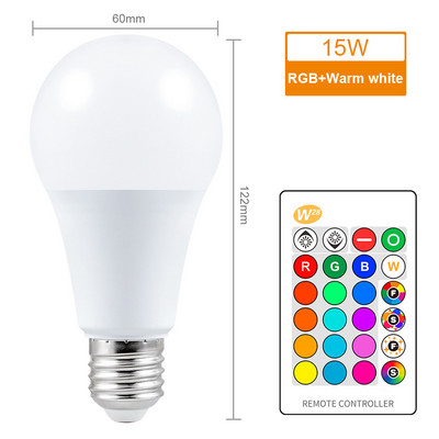 Lampă LED RGB colorată E27 5W RGB 10W 15W RGBW RGBW Lumină AC85-265V Lampara 16 culori Telecomandă Bombillas Led Decorare
