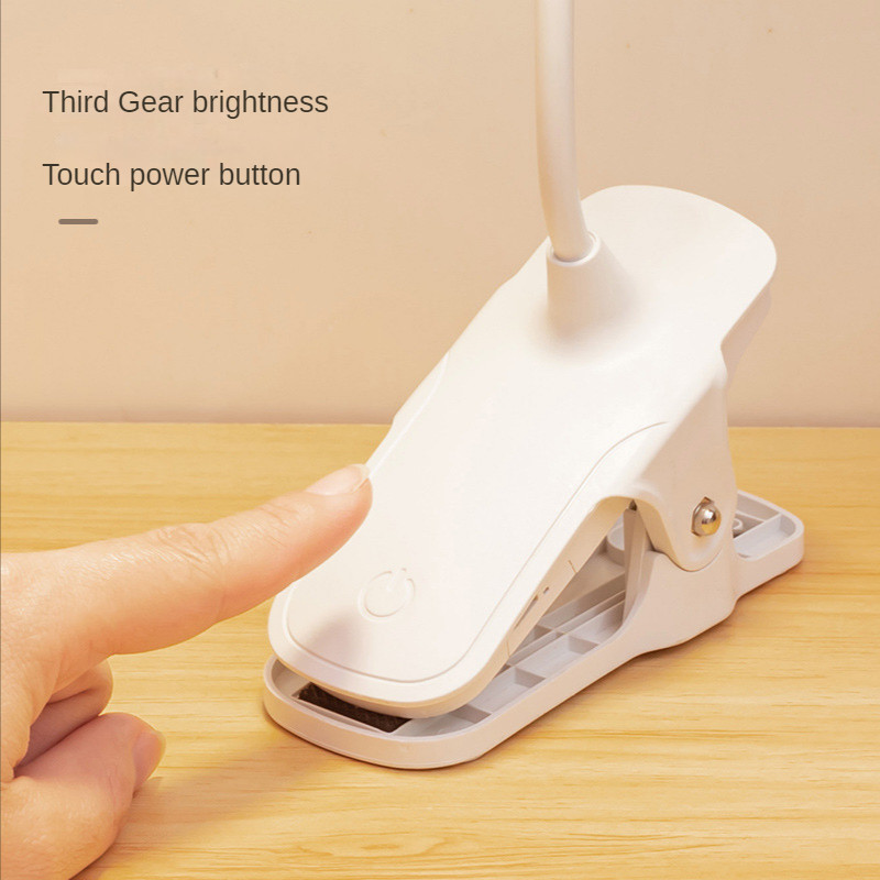 USB įkraunama stalinė lempa su segtuku, lova skaitymo knyga Naktinis apšvietimas LED stalinis apšvietimas 3 režimai Jutiklinis pritemdymas akių apsaugos stalinė lempa