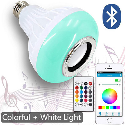 Bec inteligent Lampă Bluetooth Bec LED E27 Difuzor Bluetooth Bec pentru muzică Lampă inteligentă Aplicație reglabilă 12W Muzică RGB Decor Casa inteligentă