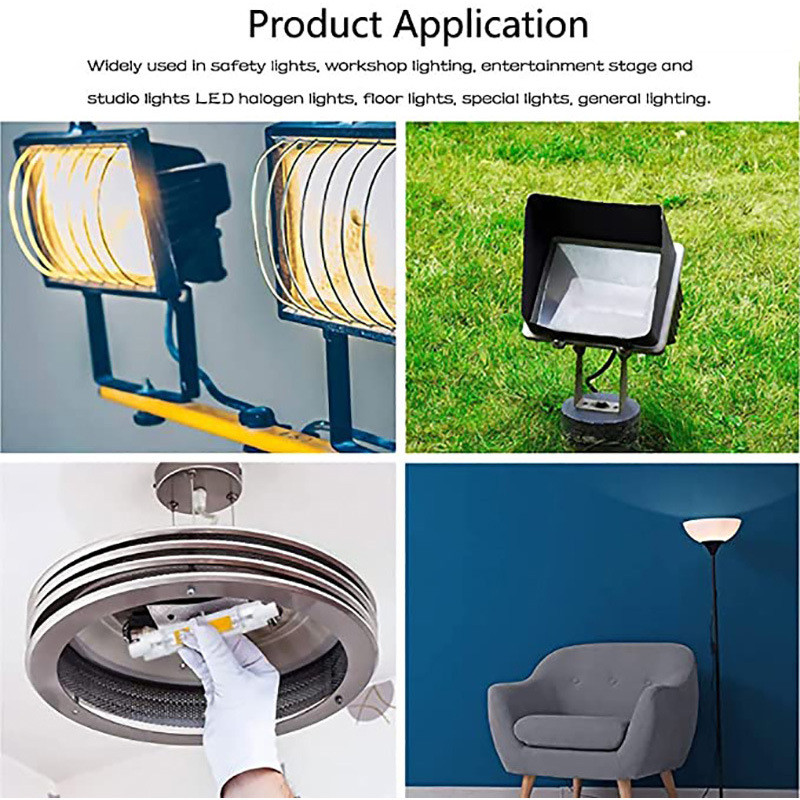 Didelio šviesos srauto R7S LED 78 mm 118 mm lemputė 5 W 10 W 220 V prožektorių J78 J118 R7S halogeninės LED COB lempos keitimas stiklo vamzdelio keitimas