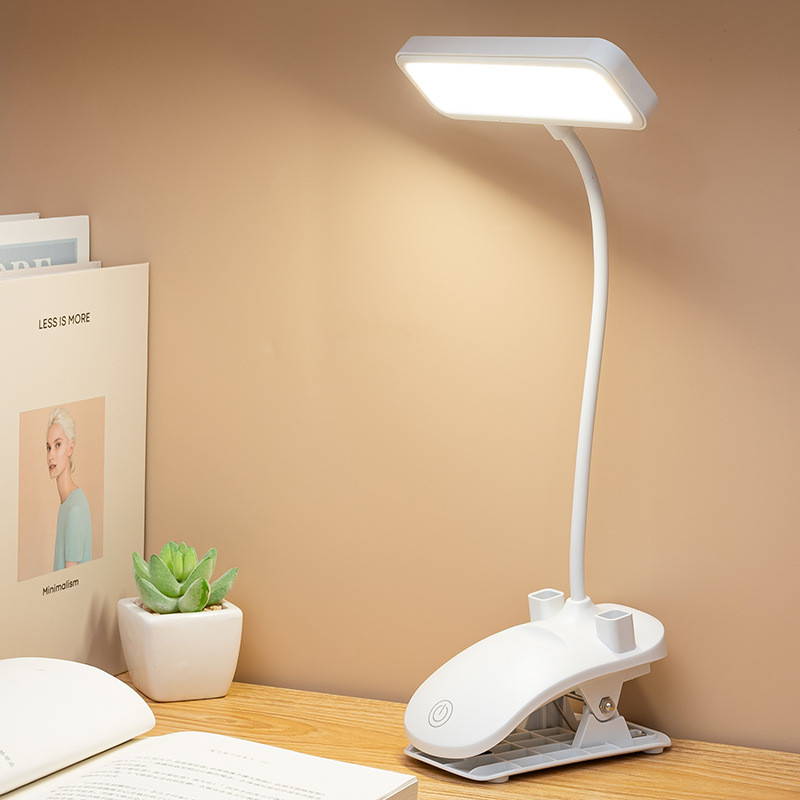 Clip Book Light Suport stilou reîncărcabil Lampă de masă LED Eye Reading Ring Masa de învățare Lampă pentru studenți Lampă pentru dormitor Lumină de noapte