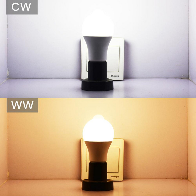 Senzor de mișcare PIR Lumină de noapte pentru dormitor Bec LED 12W E27 Lampă fiolă Pornire/Oprire automată 110V 220V Senzor uman cu infraroșu pentru amurg până în zori