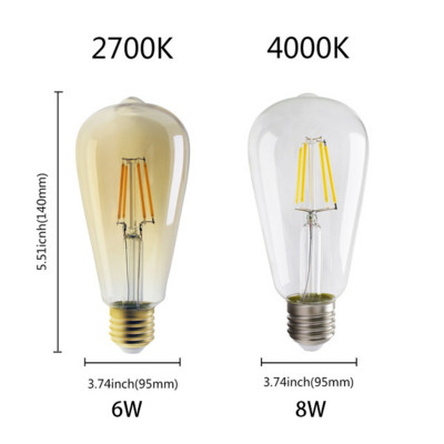 E27 E14 Retro Edison LED žarulja sa žarnom niti 220-240V žarulja C35 G45 A60 ST64 G80 G95 G125 staklena žarulja Vintage svjetlo za svijeće