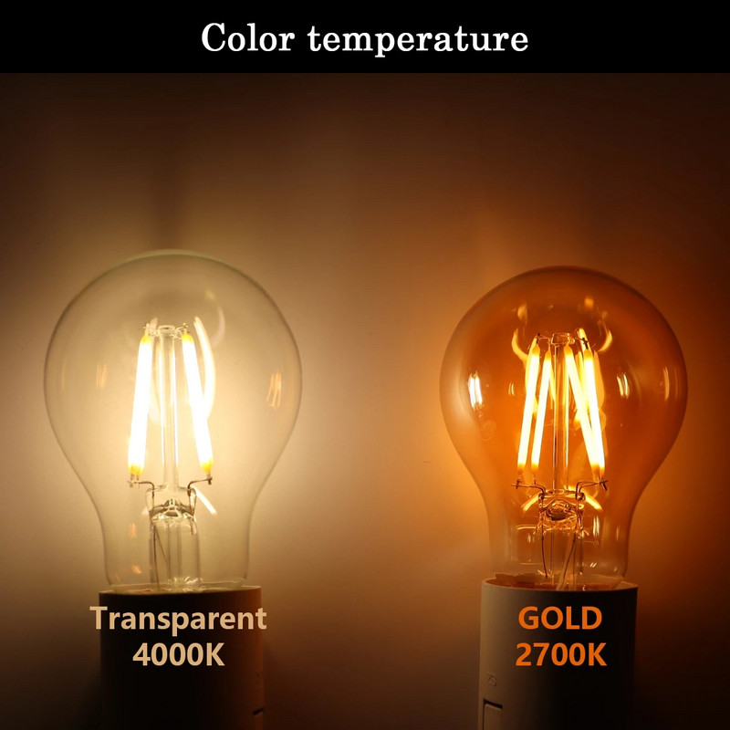 E27 E14 Retro Edison LED Bec cu filament Bec 220-240V Bec C35 G45 A60 ST64 G80 G95 G125 Bec din sticlă Lumânare vintage