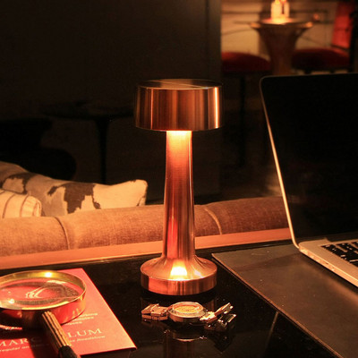 Retro stolová lampa Kovová LED nabíjacia dotyková stolová lampa do baru, konferenčná lampa, reštaurácia, dekorácia, stmievanie nočného svetla