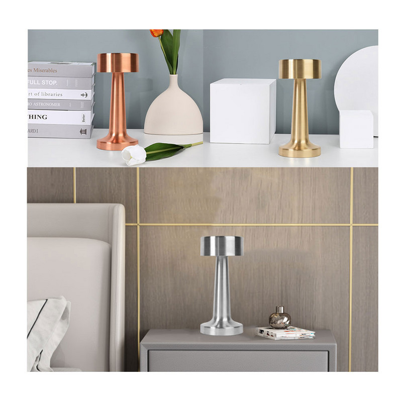 Retro galda lampa Metāla LED uzlāde Touch Switch Galda lampa bāram Kafijas galda lampa Restorāna apdare Aptumšojoša nakts gaisma