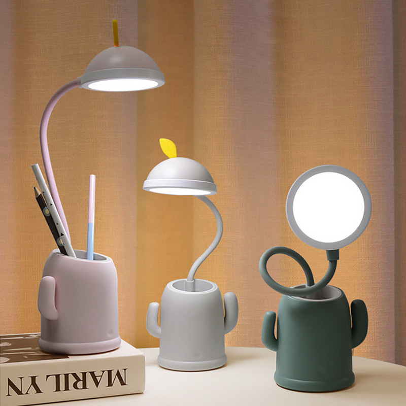 LED-laualamp silmade kaitsevalgusti kooliõpilaste ühiselamu lauavalgusti, USB-laetav, laste pliiatsihoidja laualamp