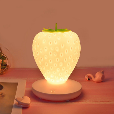 Touch LED Night Light Strawberry Silicone Ambient Light USB Μικρό επιτραπέζιο φωτιστικό κομοδίνου Σπίτι Δημιουργική ατμόσφαιρα Διακόσμηση εσωτερικού χώρου