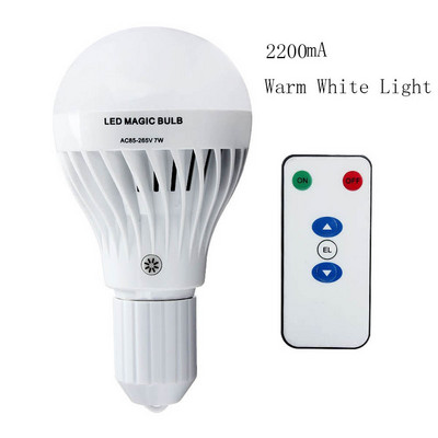 7 W LED E27 újratölthető vészhelyzeti izzó E27 szabályozható izzó party teraszhoz fehér fény meleg fehér 1800/2200mA