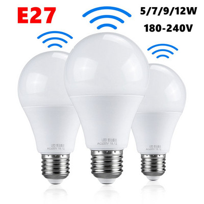 5/7/9/12W E27 LED радарна крушка SMD5730 180-240V PIR сензор за движение лампа крушка лампа Lamparas за домашно стълбище пътека коридор