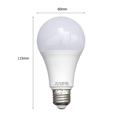 5/7/9/12W E27 LED radar izzó SMD5730 180-240V PIR mozgásérzékelő lámpa Izzó lámpa Lámpa otthoni lépcsős folyosóhoz