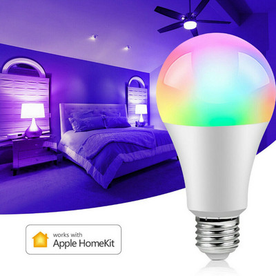 Bec LED Smart HomeKit 9W E27 WiFi RGB+CW Lampă colorată reglabilă Cozylife APP Control Funcționează cu Alice Alexa Google Siri