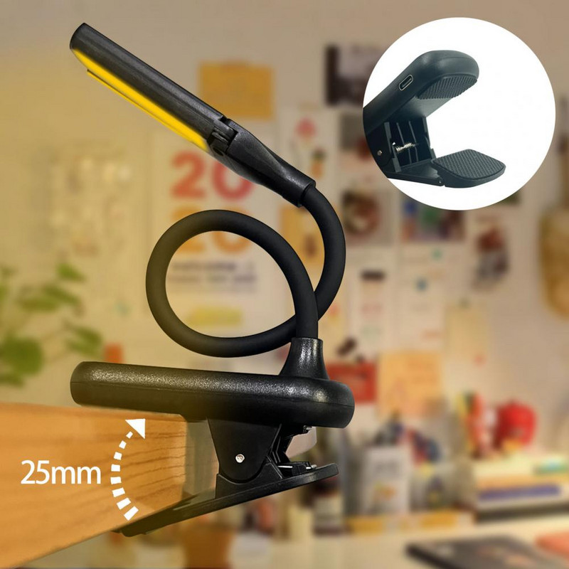 Laualamp C-tüüpi lugemislamp Hämardatav lugemislamp, kompaktne klambriga lambi ühiselamu tarvik