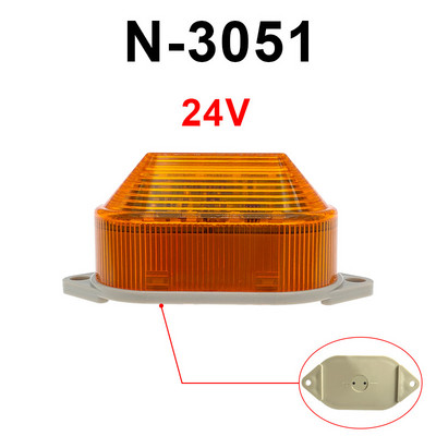 N-3051 indikatoriaus lemputė Blyksčio signalo įspėjamoji lemputė Maža lemputė Mirksi lemputė Apsaugos signalizacija 12V 24V 220V LED IP44