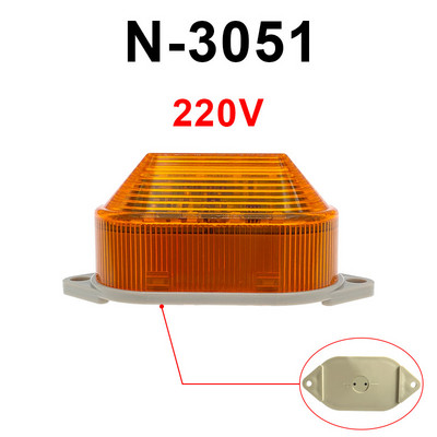 N-3051 indikatoriaus lemputė Blyksčio signalo įspėjamoji lemputė Maža lemputė Mirksi lemputė Apsaugos signalizacija 12V 24V 220V LED IP44