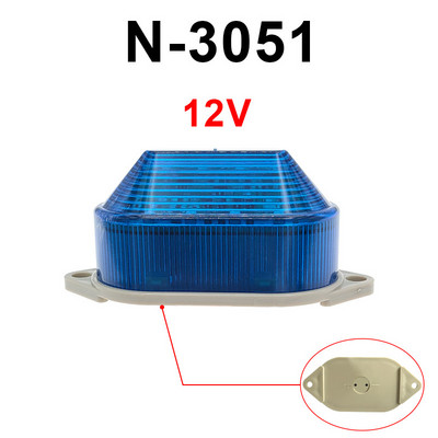 N-3051 indikatoriaus lemputė Blyksčio signalo įspėjamoji lemputė Maža lemputė Mirksi lemputė Apsaugos signalizacija 12V 24V 220V LED IP44