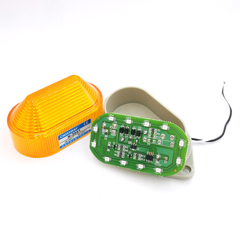 N-3051 indikatoriaus lemputė Blyksčio signalo įspėjamoji lemputė Maža lemputė Mirksi lemputė Apsaugos signalizacija 12V 24V 220V LED IP44