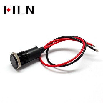 14 мм водоустойчива лампа FILN 12V LED автомобилни сигнални светлини Инструмент пилотна светлина червена синя индикаторна светлина с жица