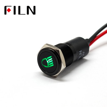 14 мм водоустойчива лампа FILN 12V LED автомобилни сигнални светлини Инструмент пилотна светлина червена синя индикаторна светлина с жица