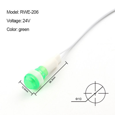 5 vnt. montavimas neoninės indikatoriaus signalinės lempos skydelis raudonas žalias geltonas žibintas 380 V 220 V 12 V / 24 V DC XD 10 mm pilotinis vadovas