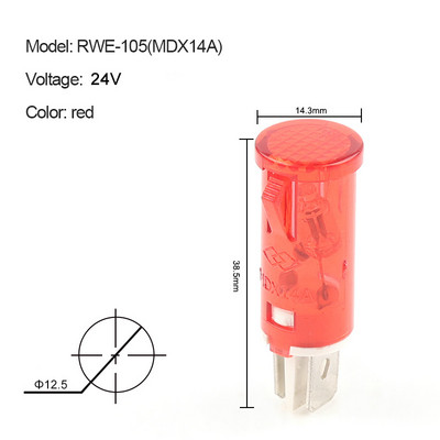 10 vnt. / Partija MDX-14A kreipiančiosios signalinės lempos skydo tvirtinimas Neoninis indikatorius Raudona žalia geltona lemputė 380V 220V 12V/24VDC