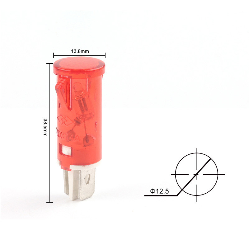 10 vnt. / Partija MDX-14A kreipiančiosios signalinės lempos skydo tvirtinimas Neoninis indikatorius Raudona žalia geltona lemputė 380V 220V 12V/24VDC