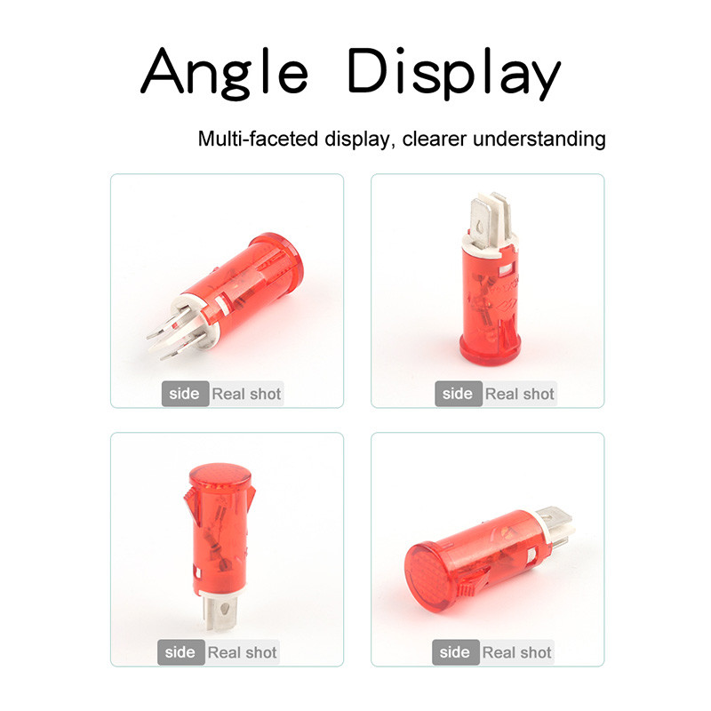 10 vnt. / Partija MDX-14A kreipiančiosios signalinės lempos skydo tvirtinimas Neoninis indikatorius Raudona žalia geltona lemputė 380V 220V 12V/24VDC