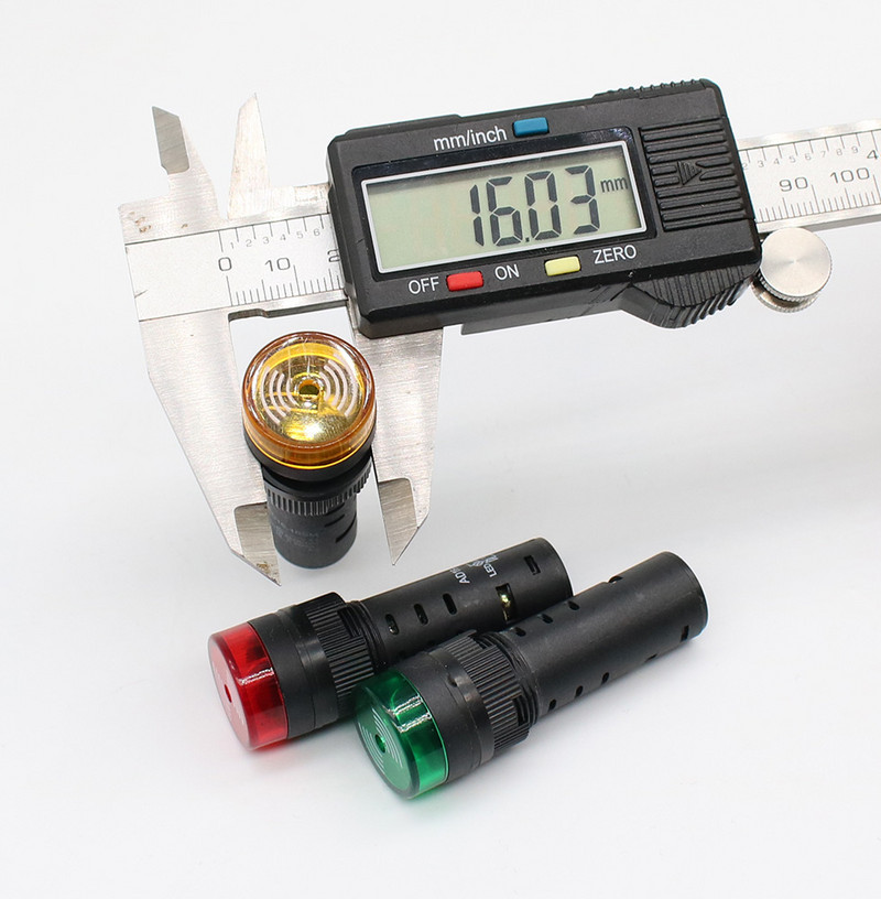 Garso signalas AD16-16SM 12V 24V 110V 220V 16mm garsas ir šviesa mirksi signalas AD16 Raudona, žalia, geltona