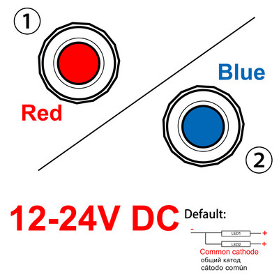Nemokamas pristatymas LED metalinis indikatorius 8 mm vandeniui atsparus signalinės lempos taškas su viela Raudona Geltona Mėlyna Žalia Dviejų spalvų indikatorius DC 24