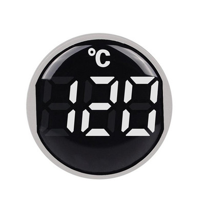 22 mm-es kerek, kisméretű, mini LED-es kijelzős hőmérő digitális hőmérsékletmérő jelző AC 50-380V 220V -20-120`C