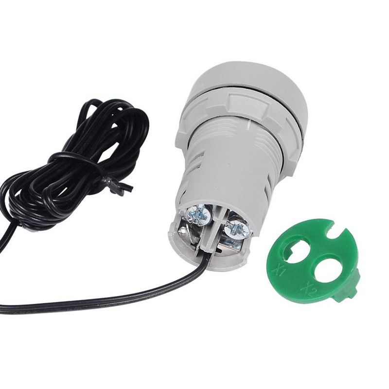 22 mm-es kerek, kisméretű, mini LED-es kijelzős hőmérő digitális hőmérsékletmérő jelző AC 50-380V 220V -20-120`C