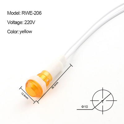 5PCS Неонов индикатор Сигнална лампа Панел Червени Зелени Жълти светлини 12V 24V 220V 380V DC XD Монтажен отвор 10 mm Насочваща сигнална лампа