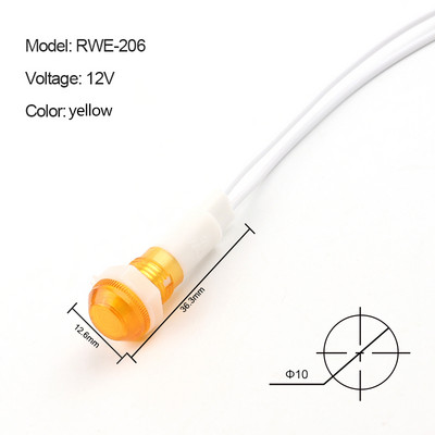 5PCS Неонов индикатор Сигнална лампа Панел Червени Зелени Жълти светлини 12V 24V 220V 380V DC XD Монтажен отвор 10 mm Насочваща сигнална лампа