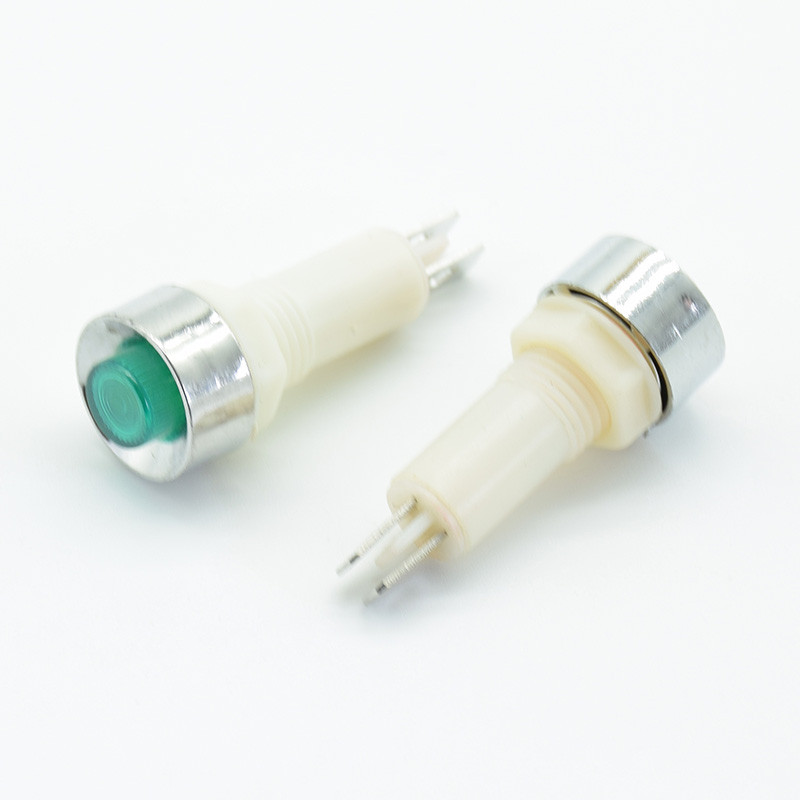 5 vnt Signalinės lempos skydelio tvirtinimas Neoninis indikatorius Raudona Žalia Geltona Žibintai 220V 12V/24VDC 10mm NHC Pilot Guiding