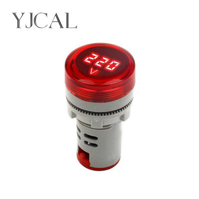 Mini LED digitálny voltmeter striedavého prúdu 60V-500V, digitálny indikátor, clona 22mm, signálna lampa