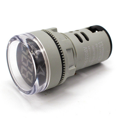 Mini LED skaitmeninis ekranas voltmetras kintamoji srovė 60V-500V skaitmeninio ekrano indikatoriaus diafragma 22mm signalinė lempa