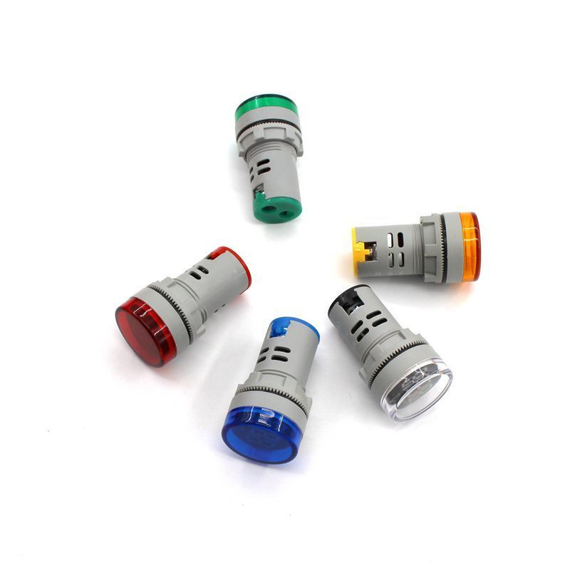 Mini LED skaitmeninis ekranas voltmetras kintamoji srovė 60V-500V skaitmeninio ekrano indikatoriaus diafragma 22mm signalinė lempa