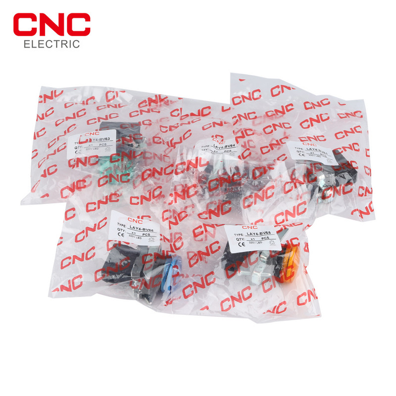 CNC 1 buc LAY4-BV6 22mm Montare pe panou LED mic Indicator electronic de semnalizare Lampă 5 culori 220V