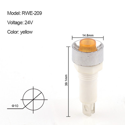 5 vnt. NHC signalinės lempos skydelio montavimas neoninis indikatorius raudonas žalias geltonas žibintas 380 V 220 V 12 V / 24 VDC 10 mm pilotinis vadovas