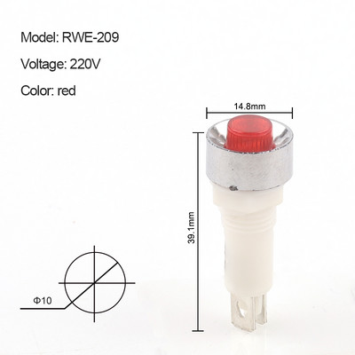 5 vnt. NHC signalinės lempos skydelio montavimas neoninis indikatorius raudonas žalias geltonas žibintas 380 V 220 V 12 V / 24 VDC 10 mm pilotinis vadovas