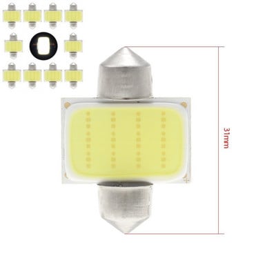 10 buc. Bec LED COB Lumină interioară de citire 31mm 36mm 39mm 42mm Lampă interioară mașină 1.5W DC12V Lumini de cupolă Lămpi de placă Bec