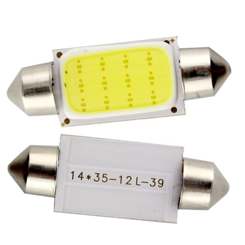 10 buc. Bec LED COB Lumină interioară de citire 31mm 36mm 39mm 42mm Lampă interioară mașină 1.5W DC12V Lumini de cupolă Lămpi de placă Bec