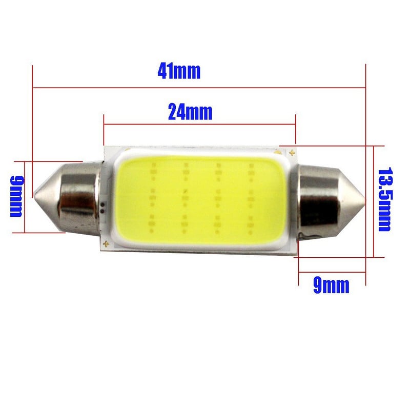 10 buc. Bec LED COB Lumină interioară de citire 31mm 36mm 39mm 42mm Lampă interioară mașină 1.5W DC12V Lumini de cupolă Lămpi de placă Bec